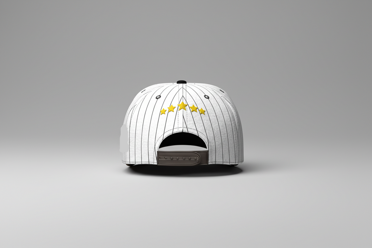 Owtlaws Pinstripe Snapback – WHITEOWT – detail view
