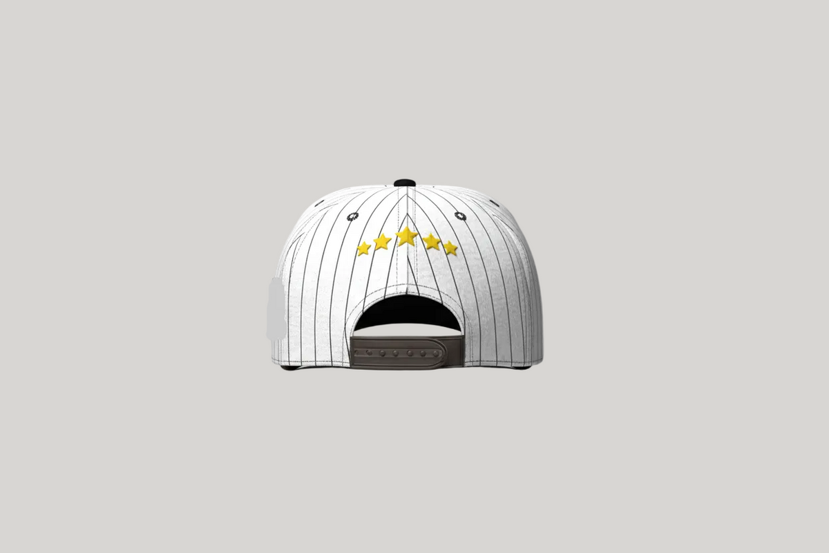 Owtlaws Pinstripe Snapback – WHITEOWT – detail view